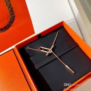 Naszyjnik projektant biżuterii moda luksusowy prezent na imprezę Złote platynowe wisior i bransoletka dla kobiet Długie cha232n