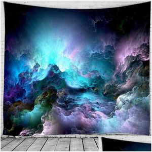 Tapisserier Psychedelic Tapestry Colourf Cloudy Pattern Tapzi Witchcraft Wall Hanging For Home Deco vardagsrum sovrum Stor storlek 2106 dh9ic