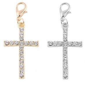 20 Teile/los Silber Vergoldet Strass Kreuz Schwimm Anhänger Charms Fit Für Magnetische Schwimmende Medaillon Schmuck Machen3431