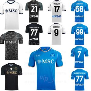 SSC Napoli Soccer 99 Andre-Frank Zambo Anguissa Jersey 2023-24 Club 9 Victor Osimhen 21 Matteo Politano 20 Piotr Zieliński 1 Zestawy koszulki piłkarskiej Alex Meret Męs