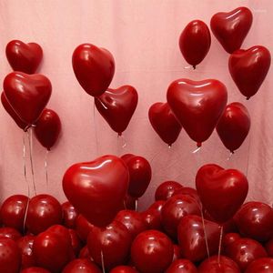 Party Decoration 5/10/12inch 10pcs Double-layer Ruby Red Latex Balloons Wedding Engagement Valentines Birthday Helium
