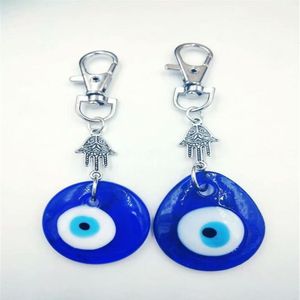 Hamsa Hand Antik Silber Schlüsselanhänger Jüdische Symbole KabbalahGlas Böser Blick für Schlüssel Auto Tasche Charm Schlüsselanhänger Handtasche Paar Schlüssel Chai3000