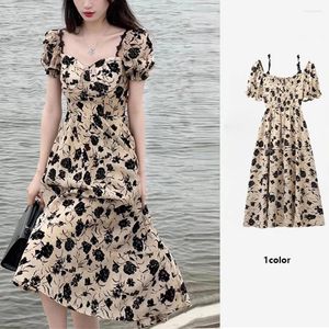 Casual Dresses Y2k Ladies For Women 2023 Robe Summer Sale Party Evening Kikyo Flower Fragmented Fashion Long Dress