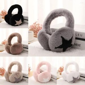 Berets Covers Soft Furry Outdoor Warm Winter Earmuffs Girls Cute For Warmers Ear Stars Women Pattern Foldable