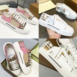 Designer Sneakers Women Casual Shoe Men Classic Plaid Trainers Cotton Outdoor Platform Shoes With Box NO485