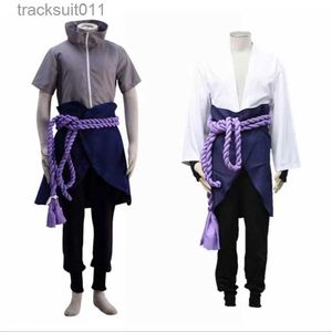 Costumi anime Anime Cosplay Sasuke Suit Come Halloween Scarpe cosplay Comic Uchiha Vestito cosplay Abiti di ruolo Performance sul palco Uomo L231027