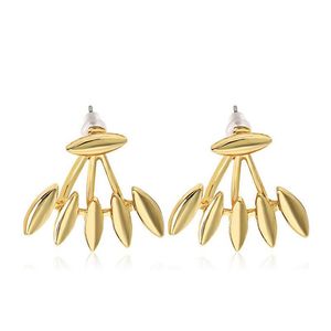 Stud Rock Punk Spike Smooth Marquise Shape Ear Earrings For Women Party Jewelry Gold Sier Plated Metal Jacket Drop Delivery Dhcml