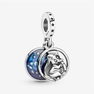 100% 925 Sterling Silver Cute Elephant Sweet Dreams Dangle Charm Fit Original European Charms Bracelet Fashion Wedding Jewelry Acc251r