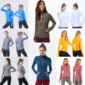 Frau Align Yoga Define Lu Bodybuilding-Jacke, lange Ärmel, Sportjacken, Outdoor-Übungsmantel, schnell trocknend, Fiess Activewear, atmungsaktiv, durchgehender Reißverschluss, S pro