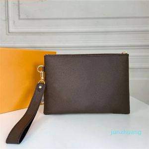 Luxurys Designer Pochette Portafogli da donna Borse da polso Astucci per chiavi Portamonete da uomo in tela rivestita