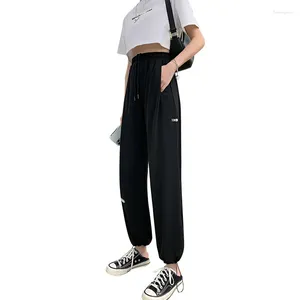 Women's Pants In The Summer Of Female Thin Section Tall Waist Drape Slacks Sweatpants Black Trousers Women Sets