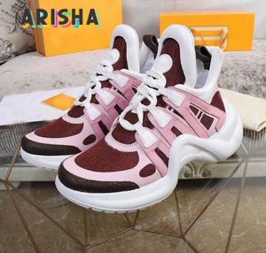 Designer 2023 Archilight Sneakers Runway Dress Shoes Lace up Bow Dad White Mesh Black Treasable High Flatfor