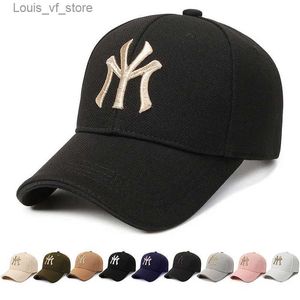 Top kapaklar bahar sonbahar kadın erkekler nakış mektubu beyzbol şapkası kadın erkek Kore moda hardtop snapback şapkalar katı siyah güneş şapka kapakları T2301027