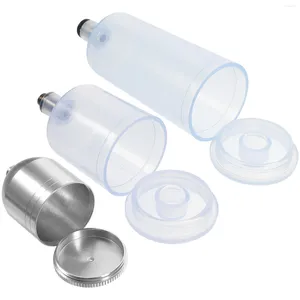 Conjuntos de louça 3 pcs garrafas de vidro transparente airbrush substituição pote jar porção plástico copo vazio dispensador