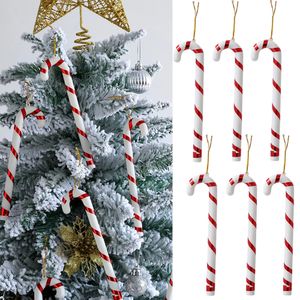 Decorações de Natal 612pcs 17cm Candy Cane Decoração de árvore de Natal Pingente de Natal DIY Decoração de casa Feliz Natal Crianças Brinquedo Ano Navidad 231027