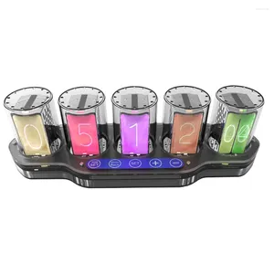 Tischuhren 1Set LED-Röhrenuhr-Kit Anpassbare RGB-Beleuchtung Einstellbare Farben mit 24 Stunden für Schlafzimmer, Bars, Geschäfte, Dekoration