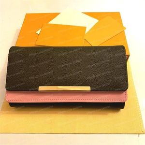 Fashion Wallet av högsta kvalitet Klassiska kvinnor Röda och rosa bottnar Lady Luxury Designer Long Wallet Multicolor Coin Purse Card Holder 278W