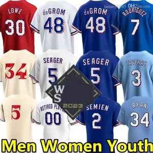 Maglia da baseball WS Max Scherzer Jacob deGrom Corey Seager Jonah Heim Adolis Garcia Nathan Eovaldi Marcus Semien Leody Taveras Josh Jung Ezequiel Duran Andrew Heaney