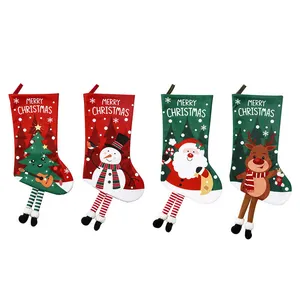 Meia de Natal personalizada para família, meia de Natal com design de Santa Deer