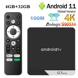 Smart ATV G7 MAX TV BOX Android11 Amlogic S905X4 4GB RAM 32GB AV1 BT5.0 USB3.0 100M 2.4G/5G Wifi 4K HD Media Player Set Top Box