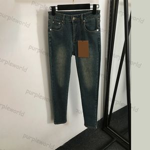 Jeans Pocket Letter Print Design High Waist Skinny Fashion Small Feet Jeans Casual Pants