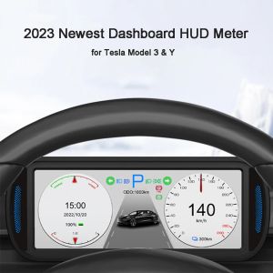 Tesla modelo 3 y tela hud painel multifuncional cluster 6.2 ''hd lcd medidor tesla modificação do carro head up display