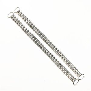 10st 2ROWS 16 5 cm Big Crystal Rhinestone Bikini -kontakter Buckle Metal Chain för simning av bikini dekoration dekor280Z