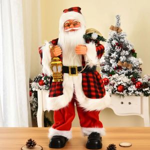 Christmas Decorations Electric with Music Large Christmas Decorations for Home Santa Playing The Violin Christmas and Year Gifts for Children 231027