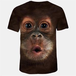 Herr t-shirts stil animal apa 3d ansikte digitalt tryck t-shirt male243b