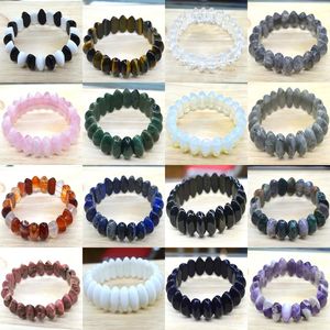 Bangle Natural 15x20 mm Claw Shape Smooth Elastic Cord Stone Crystal Obsidian Opal Amethyst lapis armband Bangles Femme for Women 231027