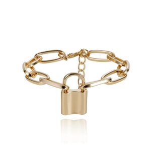 Popularny NNS Nowy luksusowy projektant mody Prosty złoty link łańcuchowy Padlock Bracelets For Women Girls3184