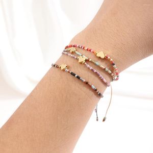 Charm armband zmzy miyuki pärlstav armband färgglada hjärtsmycken boho sommarstrand handgjorda smycken för kvinnor tonåring flicka gåva pulsera