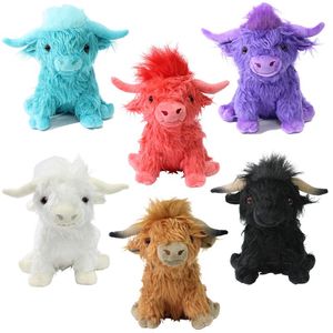 25 cm 6 colori bovini Highland peluche giocattoli edizione premium cartoni animati bambole anime per regali per bambini mucca scozzese artificiale delle Highland