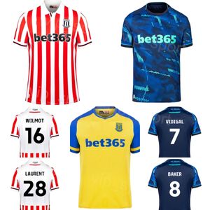 Stoke City Soccer 16 Ben Wilmot Jersey 2023-24 Club 17 ki-jana Hoever 7 Andre Vidigal 20 Sead Haksabanovic 35 Nathan Lowe 12 Zestawy koszulki piłkarskiej Daniela Johnsona