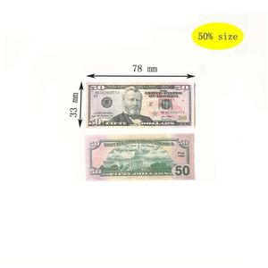 Outros suprimentos de festa festiva 50% Tamanho EUA Dólares Fontes de festa Prop Money Movie Banknote Paper Novidade Brinquedos 1 5 10 20 50 100 Dolla Dhobc