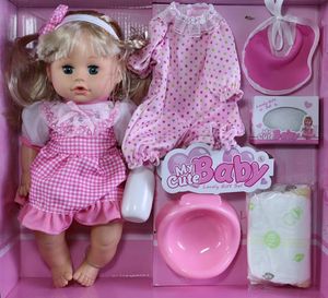 Dolls 32cm Blinking Feeding Drinking water pee and speak girl doll talking born model Soft Reborn Baby gift 231026