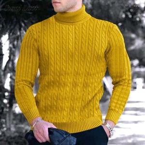 Erkek Sweaters Moda Twist Tığ Örgüsü Temel Üstler Erkek Kazak Sonbahar Sıradan Saf Saf Renk Uzun Kollu İnce Dipler Erkek Örgü