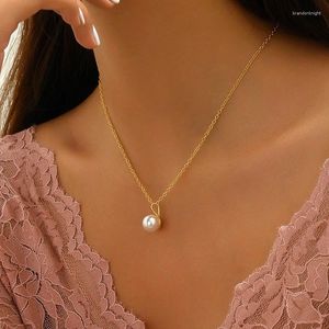 Choker Ywzixln Trend Elegant smycken Luxury Pearl Pendant Necklace Golden Color Unquie Women Fashion Wholesale N0405