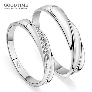 Обручальные кольца Модное кольцо для пары для женщин и мужчин 100% чистое серебро 925 пробы ювелирные изделия Романтические обручальные кольца для влюбленных 231027