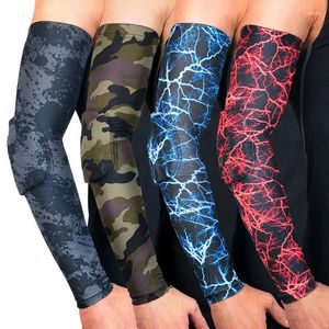 Ginocchiere 2 Pz/lotto Camouflage Esagonale Spugna A Nido D'ape Basket Gomito Braccio Maniche a Compressione Anti-crash Ciclismo Protezione UV