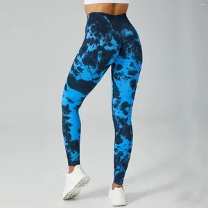 Active Pants Yoga Wear Tie Dye Sexy Leggings Womens Gym Push Up Sports Lifts Buseamless Workout Fitness Tights For Girls