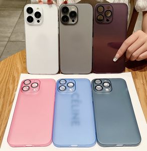 Camera Lens Protector Cases For Iphone 15 Plus 14 Pro MAX 13 12 Iphone15 11 Fashion Frosted Ultra-thin Hard PC Luxury Matte Translucent Plastic PC Phone Back Cover