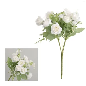 Decorative Flowers Home Desktop Decoration Simulation Rose Bouquet Wedding Road Arrangement 5 Forks Happy Roses