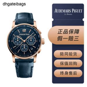 Audemar Pigue Watch Automatic Epic Code 1159 Series 26393or Rose Gold Blue Dial Mens Fashion Leisure Business Sports Mechanical Back Transparent Wristwatch 43SO 43