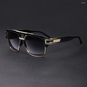 Occhiali da sole 2023 Vintage maschile Flat Top Men Brand Black Square Shades UV400 Gradient Occhiali da sole Cool Women Punk Fashion