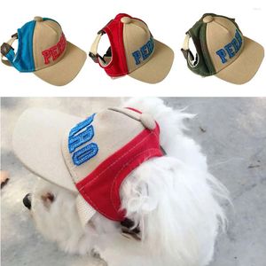 Abbigliamento per cani Berretto da baseball Lettera Cappello per animali Visiere estive Cappellino da sole regolabile per esterni Sport da viaggio con foro per l'orecchio per cucciolo di gattino
