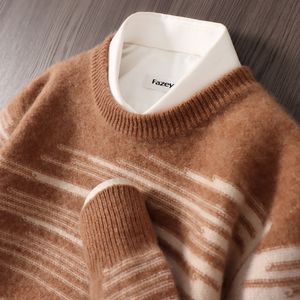 Cashmere Men's Sweaters Crewneck Youth Sweater Loose Casual Wool Knit