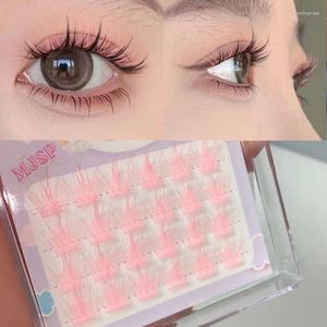 False Eyelashes Pink/White/Blue/Purple DIY Colored Manga Lashes Natural Long Faux Eyelash Clusters Daily Makeup