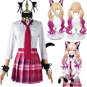 Catsuit Costumes Anime Moja ubieranie się kochana cosplay Marin Kitagawa kostium peruka cat dziewczynki koszulka spódniczka zestaw mundury ubrania gradientowe peruki