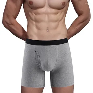 Mutande Boxer Slip da uomo Taglie forti Pantaloncini intimi traspiranti da ragazzo Pantaloncini da uomo sotto le mutandine Tasca elegante in cotone spandex